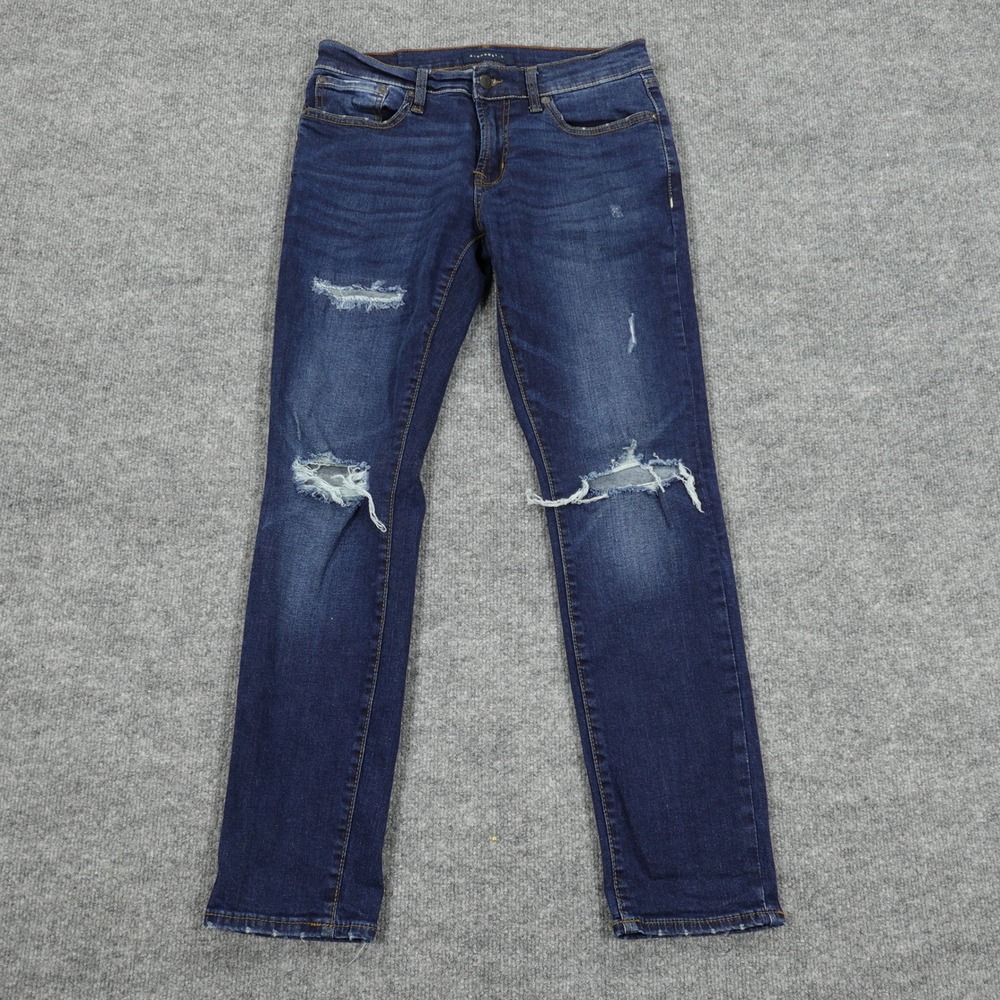 Aeropostale Jeans Mens 29x30 Blue Skinny Distressed Ripped Denim Stretch Casual